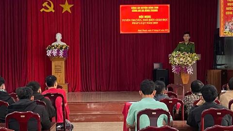 Công an xã tổ chức Hội nghị tuyên truyền, phổ biến, giáo dục pháp luật năm 2025